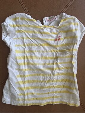 Bonpoint Yellow & White Striped Short Sleeve Tee 3T